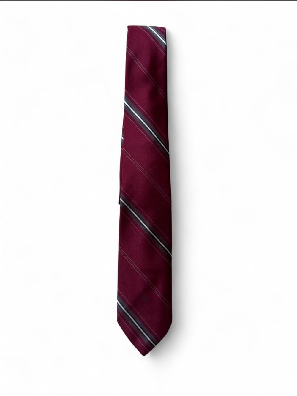 Men's Dior Burgundy Striped Tie - Classic Formal Accessory